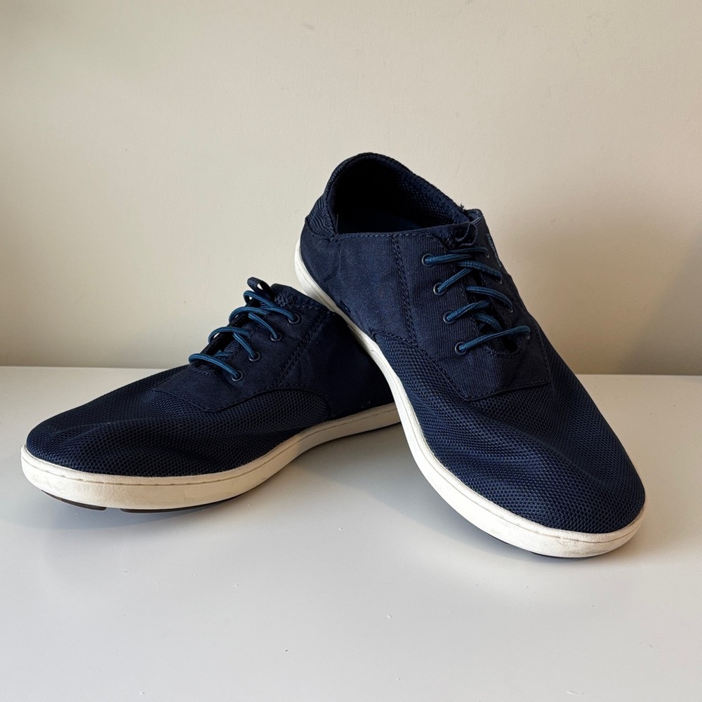 Olukai Men's Nohea Moku All Day No Tie Sneaker Slip on Shoes Blue Depth 8.5 EUC